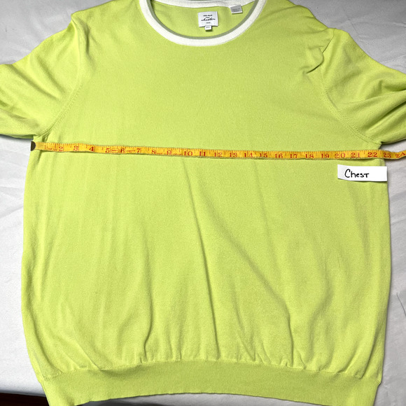 Max 'N Chester Sweater Knits Womens XXL Neon Yellow White Ringer Academia Retro - Picture 7 of 11